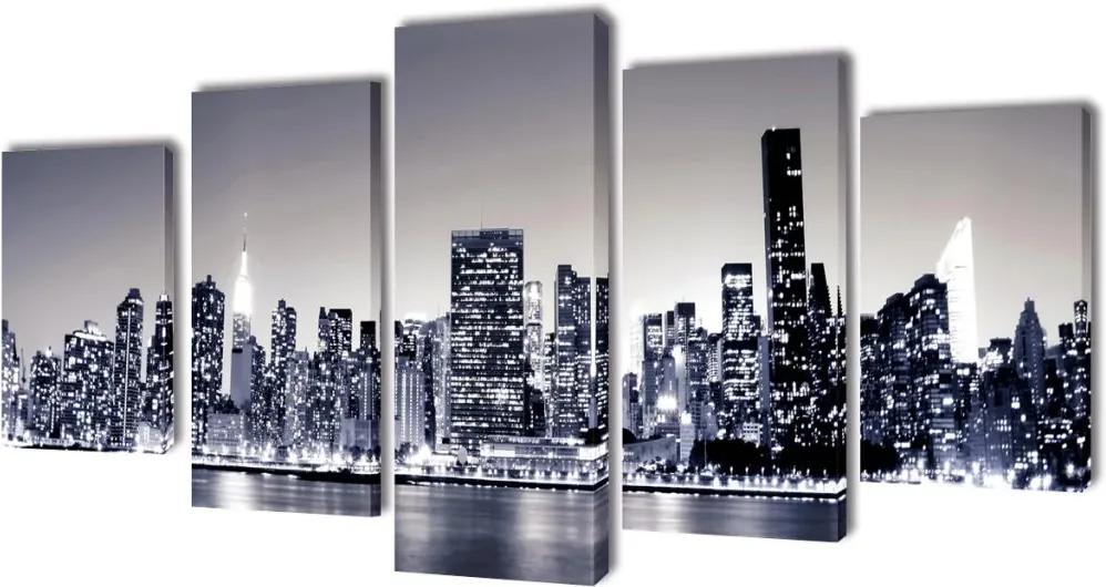 Canvasdoeken monochroom New York skyline 100 x 50 cm
