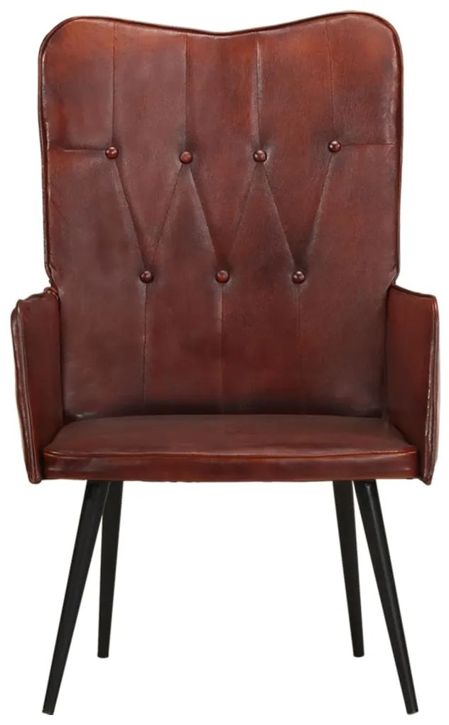 vidaXL Fauteuil echt leer bruin