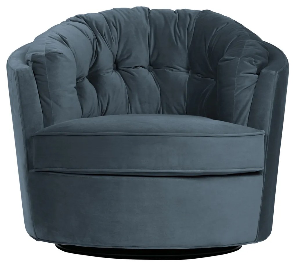 BePureHome Carousel Draaibare Fauteuil Fluweel Blauw