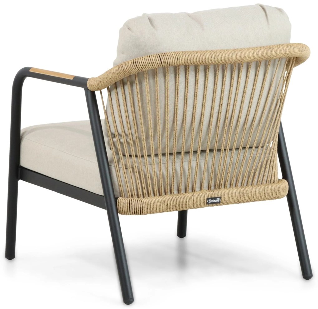 Stoel en Bank Loungeset 5 personen Aluminium/wicker Zwart Hartman Nice