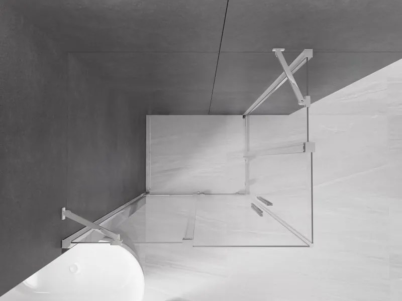 Mexen Velar Duo schuifdeur douchecabine 90 x 80 cm, transparant, chroom - 871-090-080-02-01