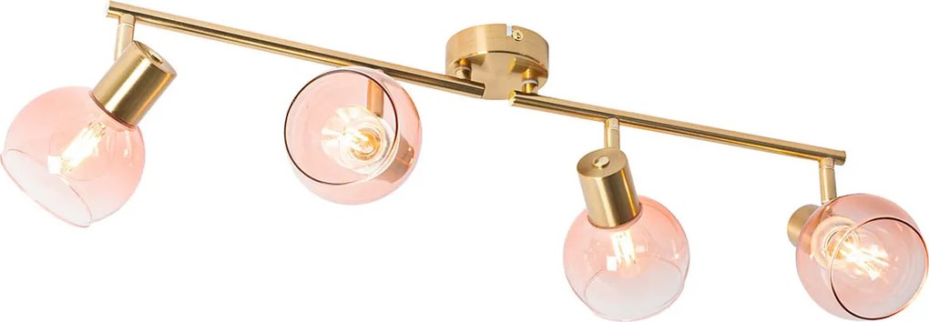 Smart spot goud met roze glas incl. 4 Wifi P45 - Vidro