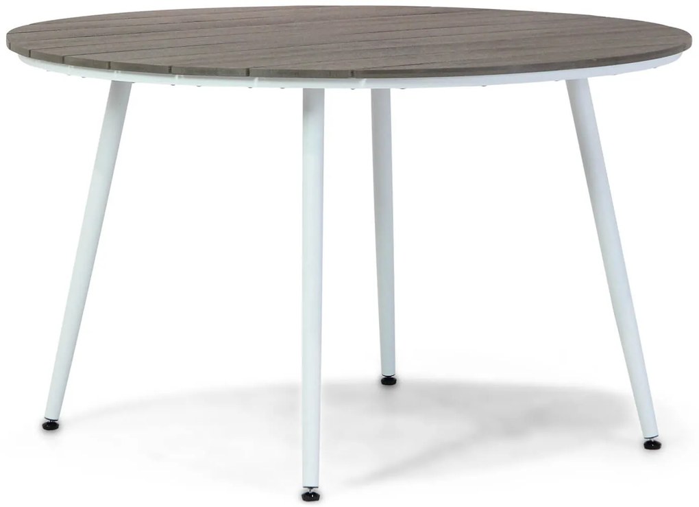 Tuinset Ronde Tuintafel 4 personen 125 cm Aluminium/Aluminium/polywood Wit  Santika Furniture Soray