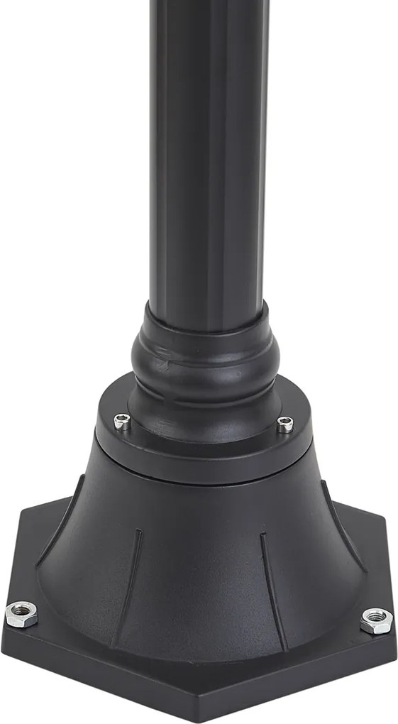 Klassieke buiten vloerlamp zwart met opaal glas 140cm IP44 - Champs