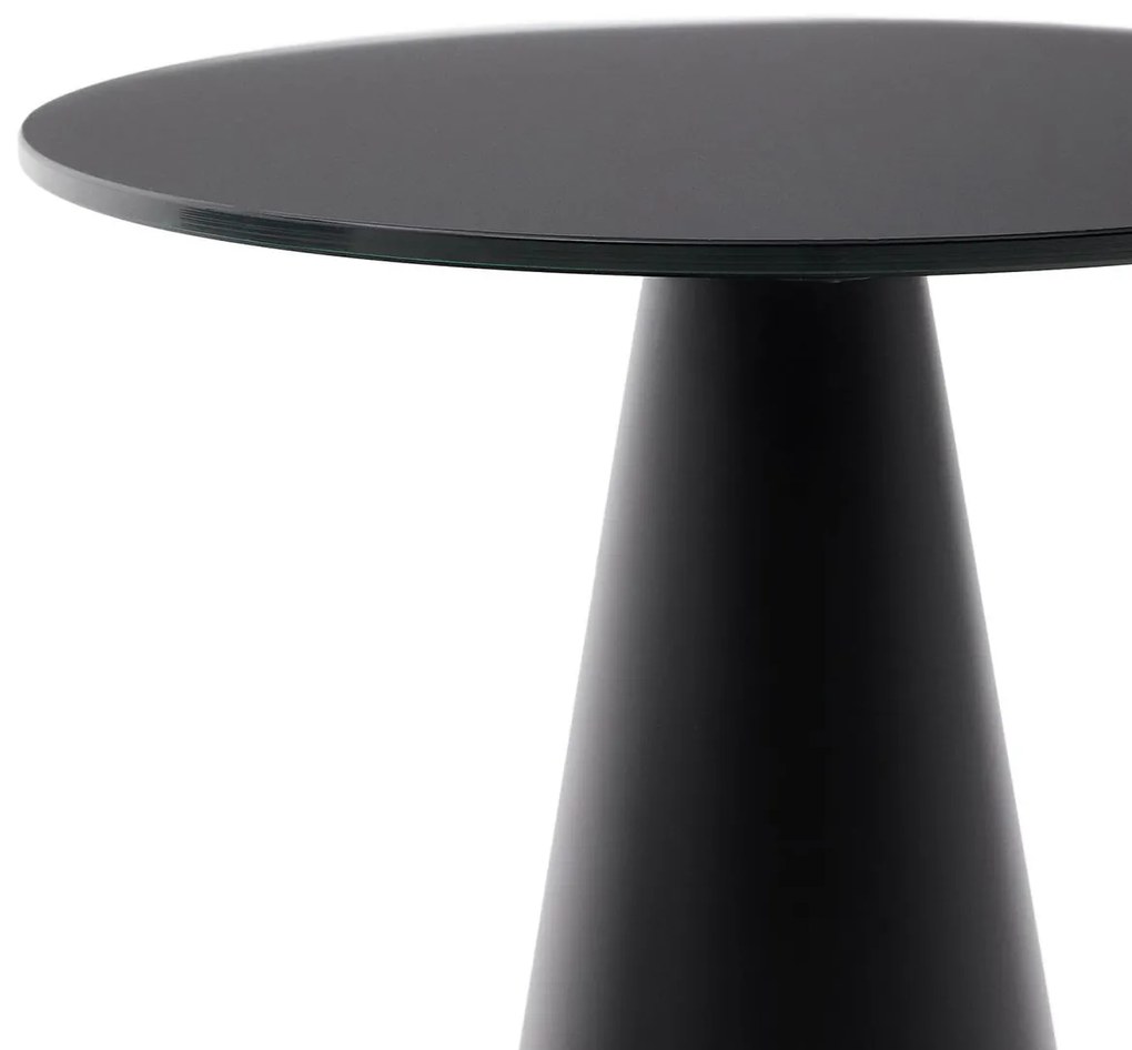 Kave Home Wilshire Ronde Bijzettafel Mat Glas Zwart 35 Cm - 35 X 35cm.