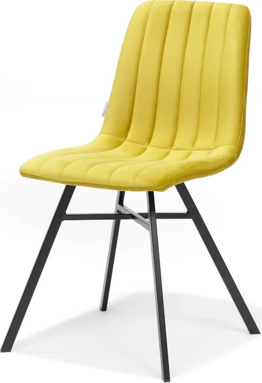 Eetkamerstoel - Dex - stof Velours okergeel