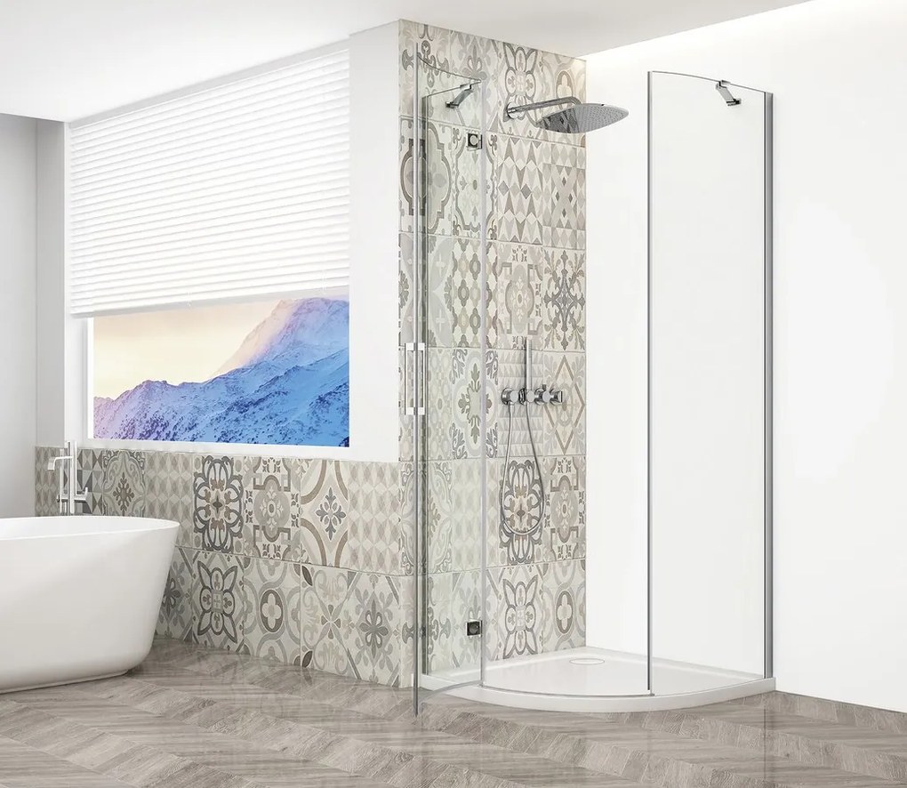 Gelco Trinity kwartronde douchecabine 90x90cm links helder glas chroom