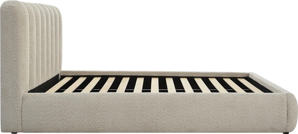 Gestoffeerd Bedframe Boucle Beige 160 X 200 Cm