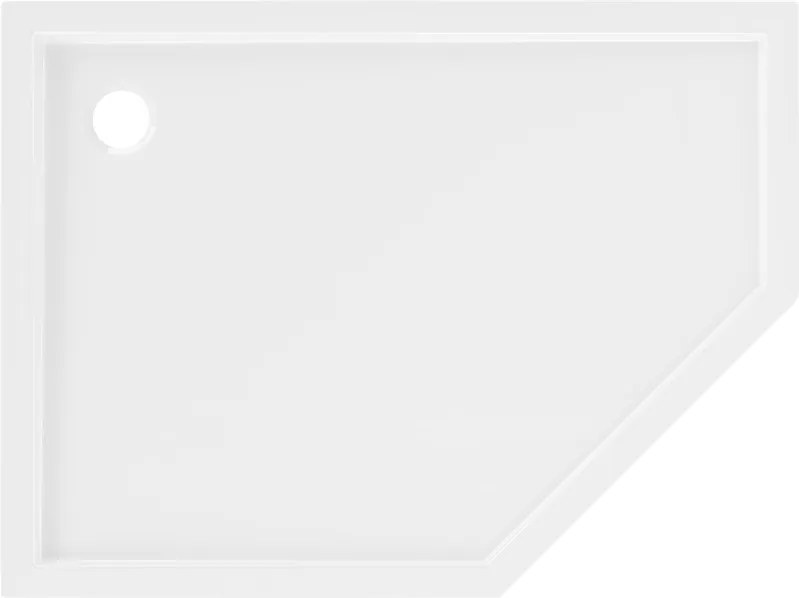 Mexen Flow pentagonale douchebak slim links 100 x 80 cm, wit glans - 46P108010L