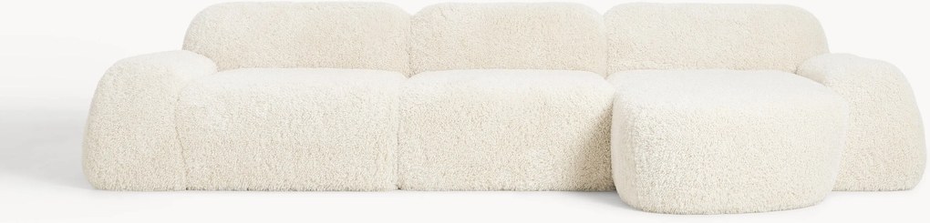 Modulaire teddy-hoekbank Wolke (4-zits)