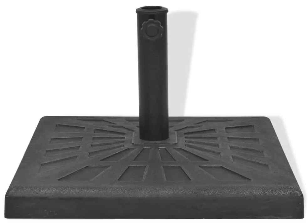 vidaXL Parasolvoet vierkant 12 kg hars zwart