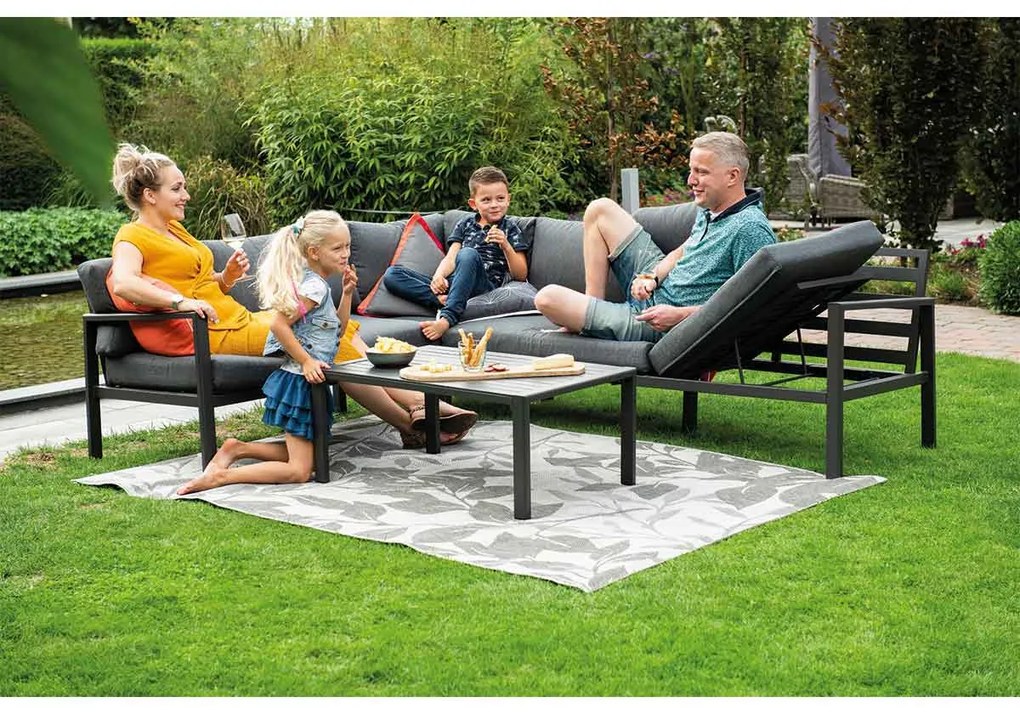 Garden Impressions Denver loungeset 4-delig links - zwart