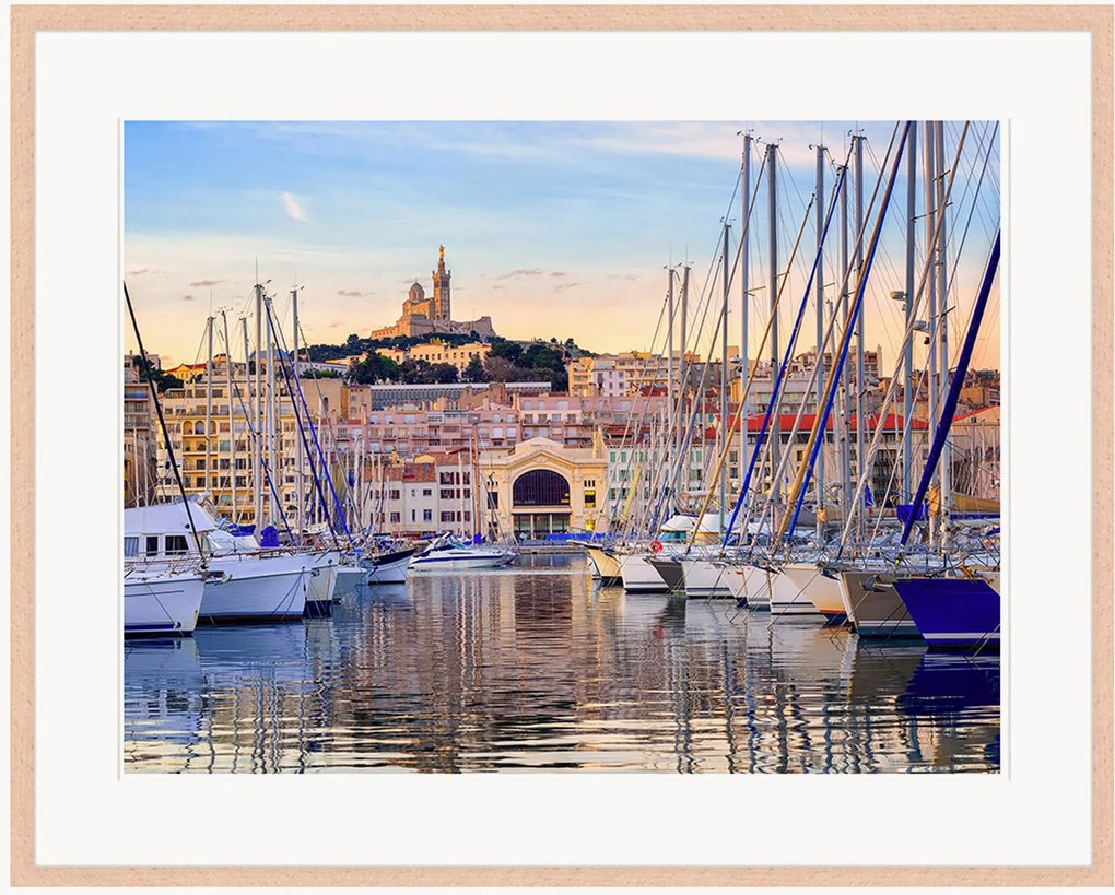 Ingelijste digitale print Old Port Of Marseilles