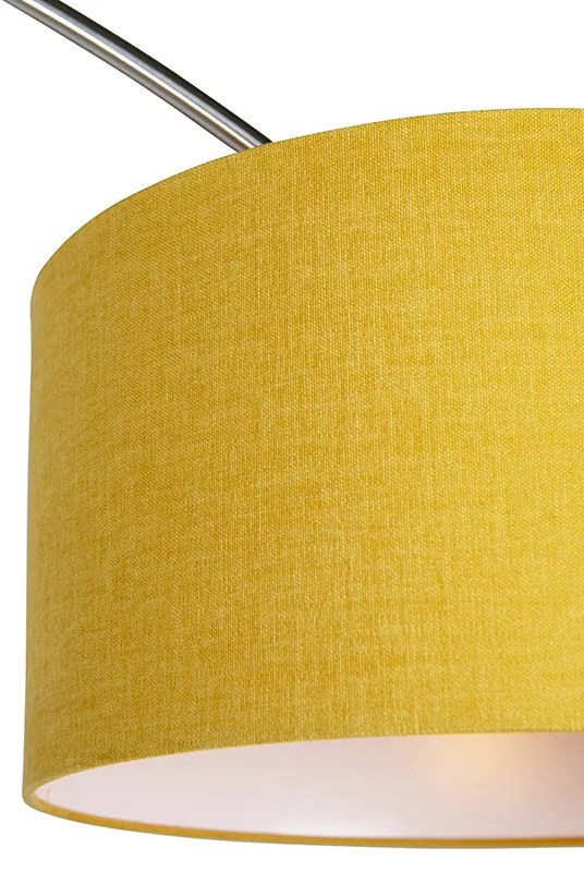 Booglamp staal met gele kap 35/35/20 - XL Modern E27 Binnenverlichting Lamp