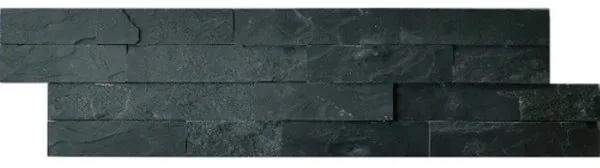 Kerabo Wandtegel Schiste flatface stonepanel antraciet slate 15x60x1/2 cm Natuursteenlook Breukruw Antraciet SW0732308