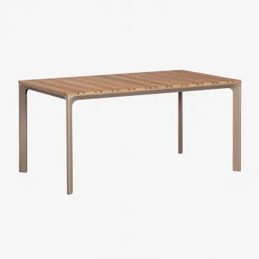 Tuin Tafel Rechthoekig 160x90 Cm In Aluminium En Teakhout Katiana Moka Bruin - Sklum