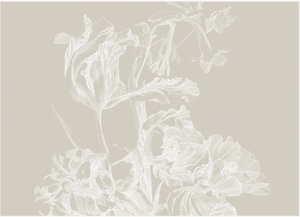 Behang Engraved Flowers