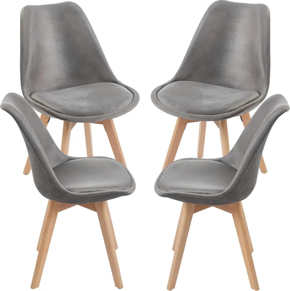 Set 4 Synk Fluwelen Stoelen