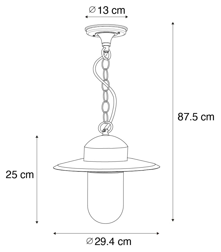 Moderne buiten hanglamp roestbruin IP44 - Kansas Modern E27 IP44 Buitenverlichting rond