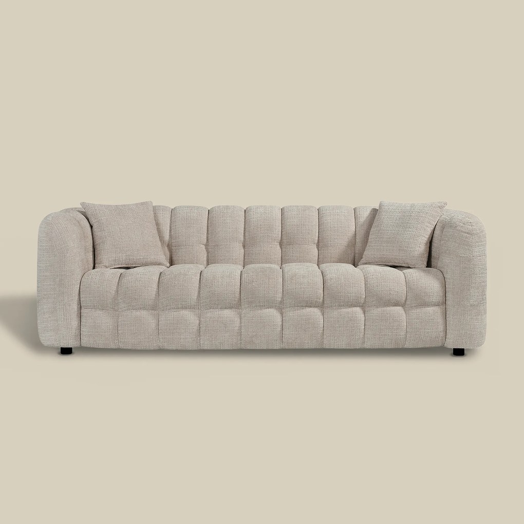 3-zits Bank Met Vakken Stiksels Beige
