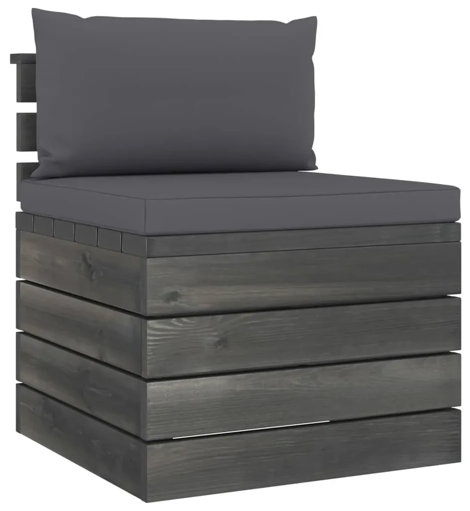vidaXL 2-delige Loungeset met kussens pallet massief grenenhout