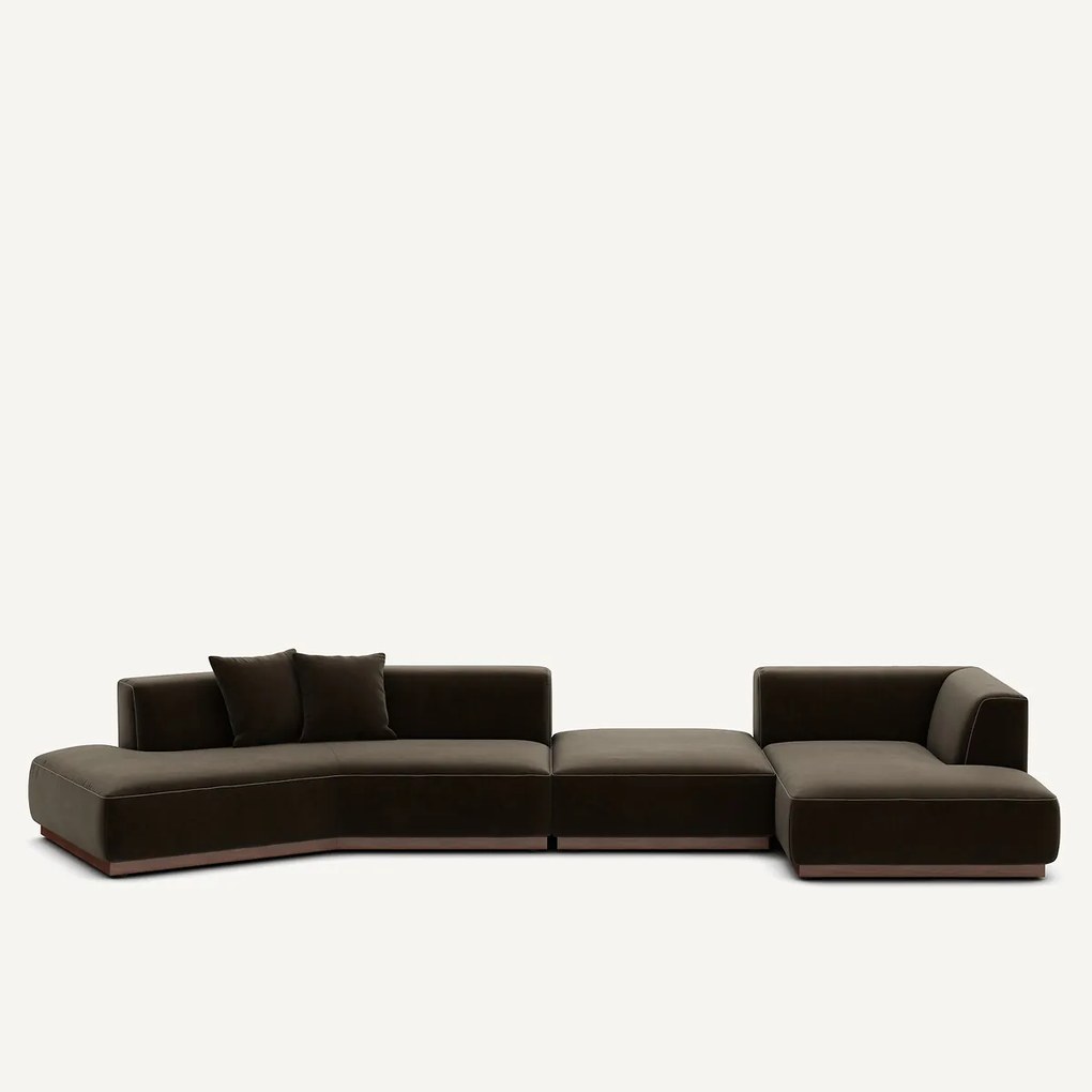 Open hoekbank rechts XL fluweel, JACOPO