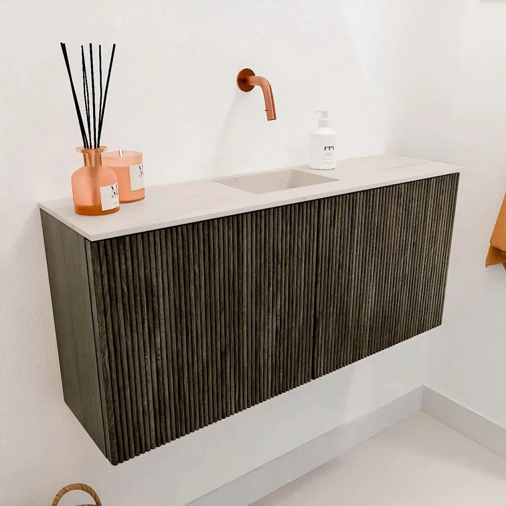 Mondiaz Joya DLux 90cm toiletmeubel shadow met wastafel faye midden zonder kraangat meli
