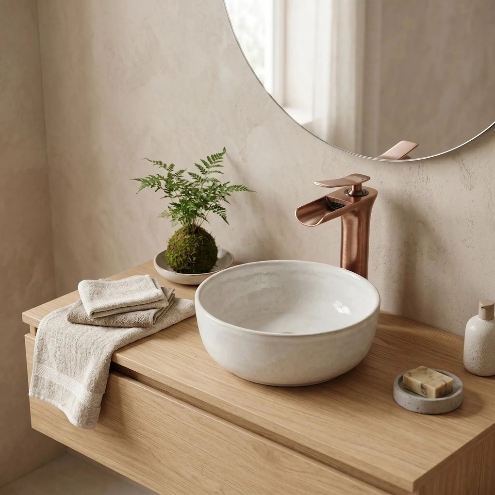 Wastafelkraan Rea Laguna Copper Brush High