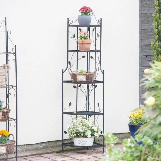 Plantenrek - tuinrek - klapbaar - decoratie - 160 cm hoog - zwart