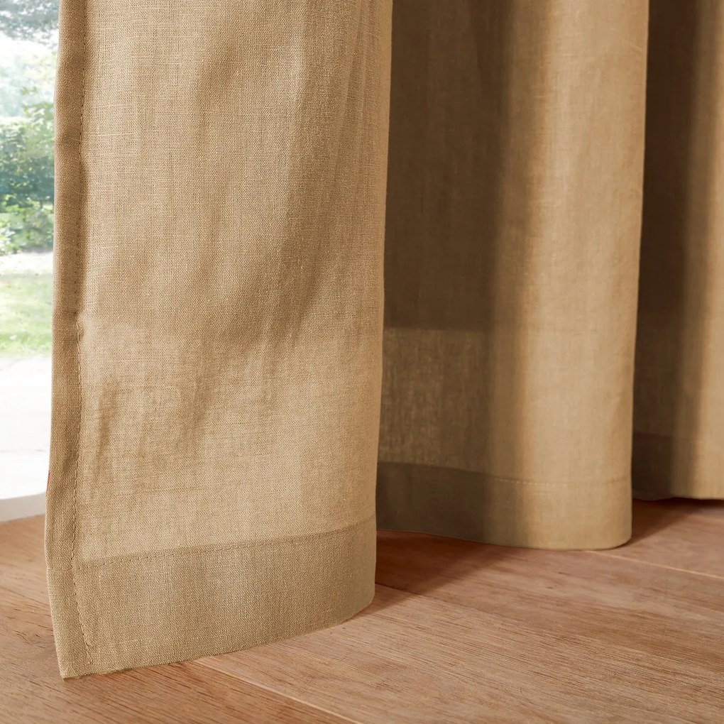 Verduisteringsgordijn in gewassen linnen met oogjes Onega