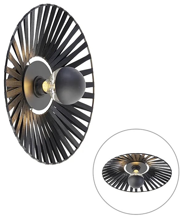 Landelijke wandlamp zwart 40 cm - Leia