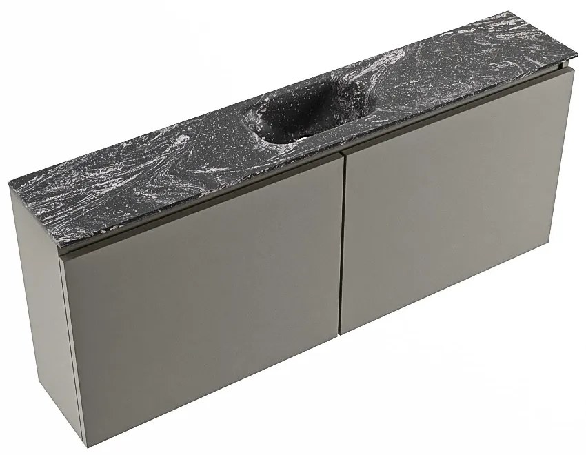 Mondiaz Ture DLux toiletmeubel 120cm smoke met wastafel lava midden zonder kraangat