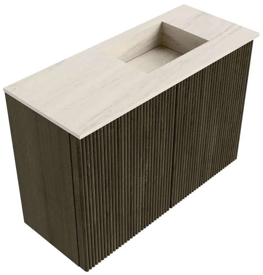 Mondiaz Joya DLux 60cm toiletmeubel shadow met wastafel faye rechts zonder kraangat meli