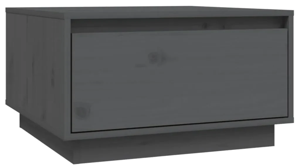 vidaXL Salontafel 55x56x32 cm massief grenenhout grijs