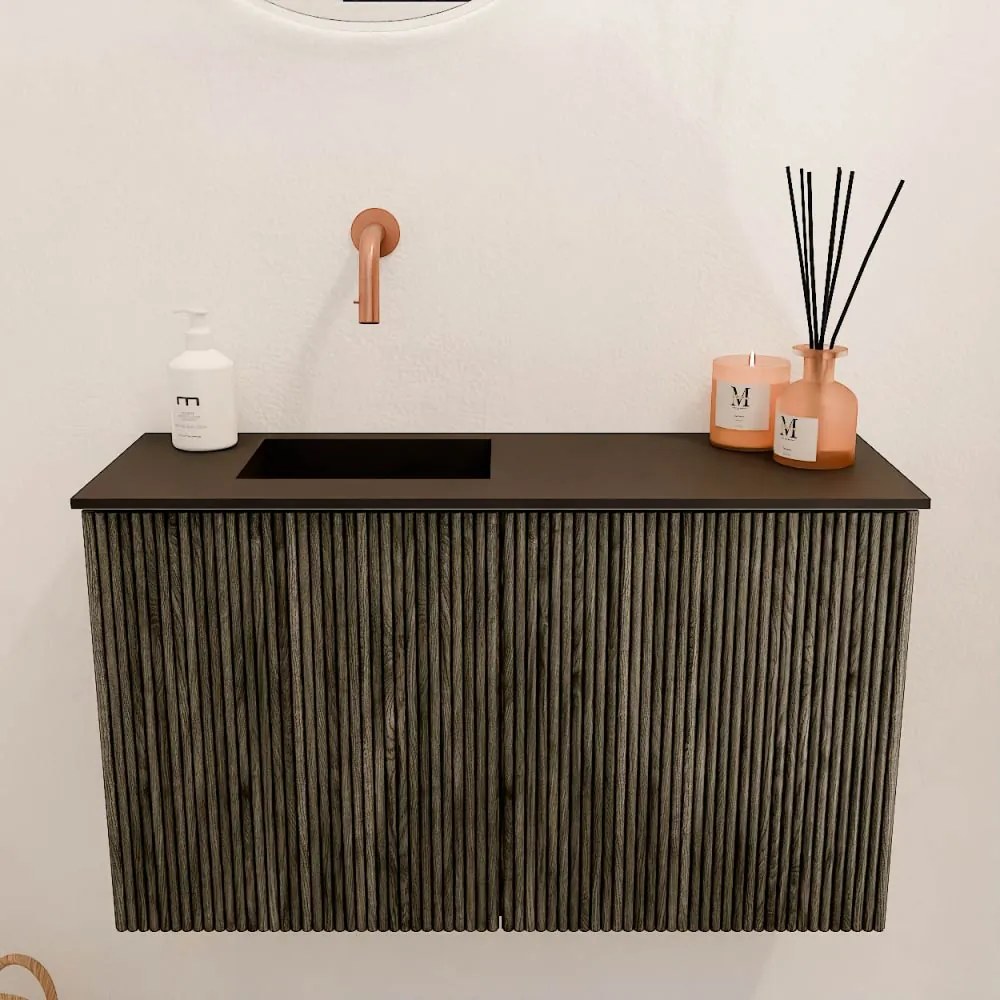 Mondiaz Joya 70cm toiletmeubel shadow met wastafel faye links zonder kraangat urban