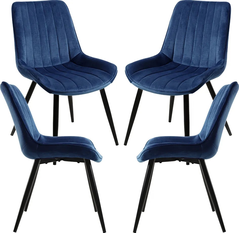 Set 4 Lene Fluwelen Stoelen