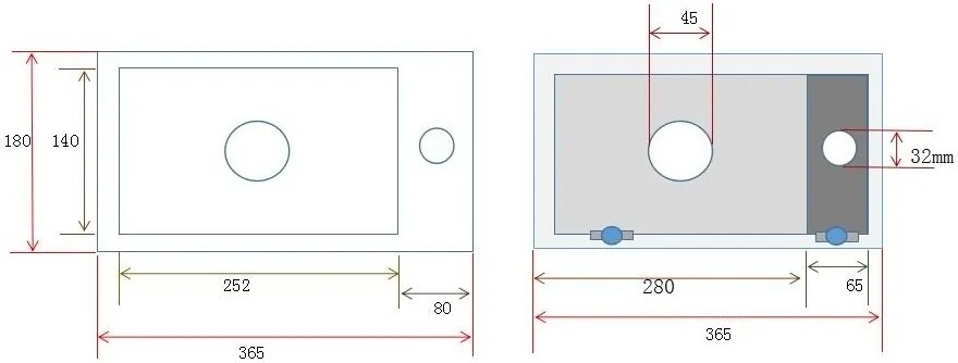 Mueller Mini Apa fontein rechts 36x18x9cm quartz