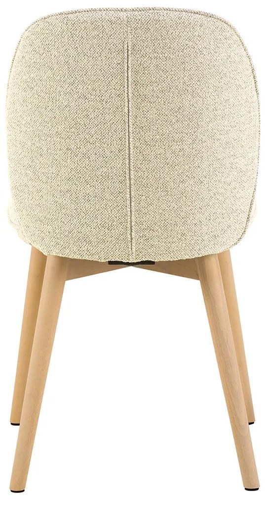 Eetkamerstoel Met Houten Poten Creme Boucle