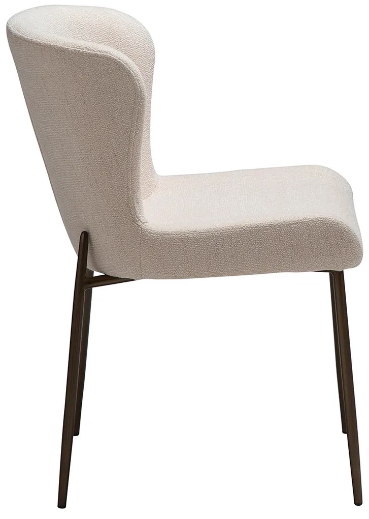 Dan-Form Glam Luxe Eetkamerstoel Boucle Creole Pink En Antique Brass