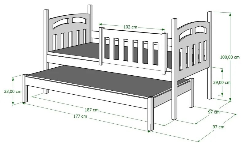 Peuter Wit grijs Eenpersoonsbed met onderschuifbed - Rex For Kids Peuter Junior 5059914060544 Children's Beds Home, 190x90, Grote enkele, Matras van s