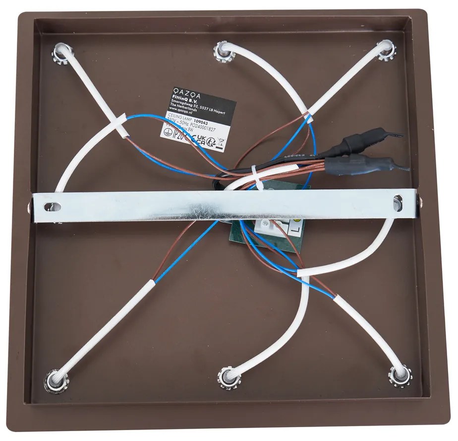 Design plafondlamp brons met brons glas 9-lichts - Athens