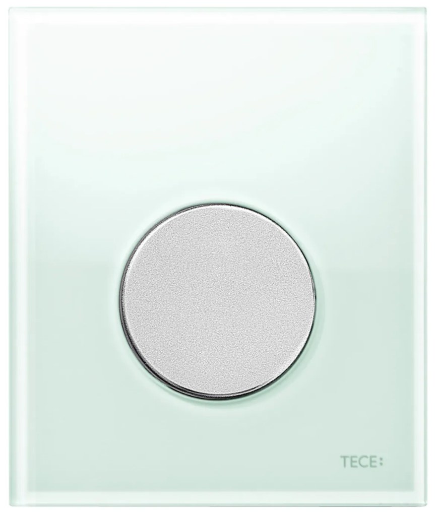 Urinoir Bedieningsplaat TECE Loop Glas Mintgroen 10,4x12,4 cm (met mat chromen toets)