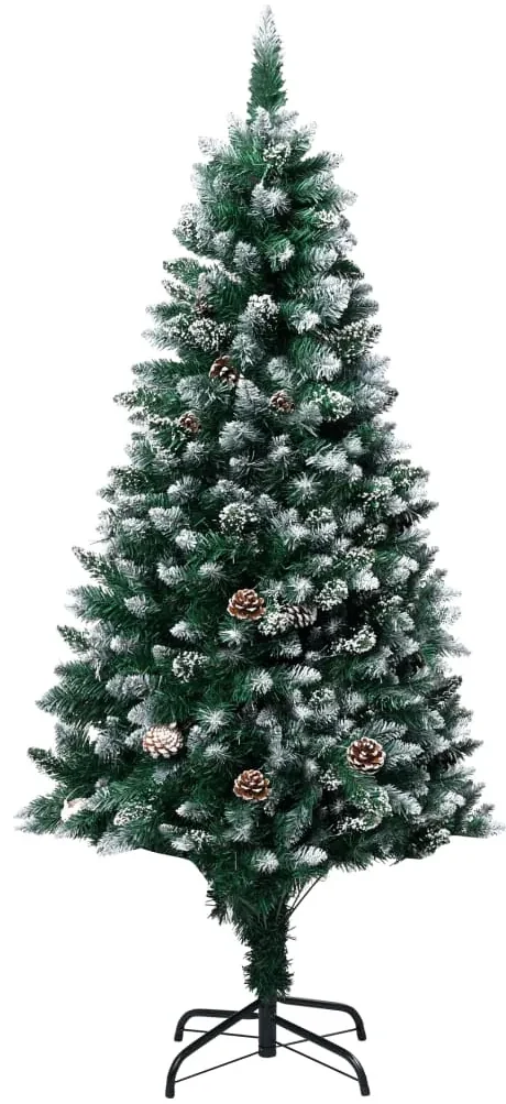 vidaXL Kunstkerstboom met dennenappels en witte sneeuw 150 cm