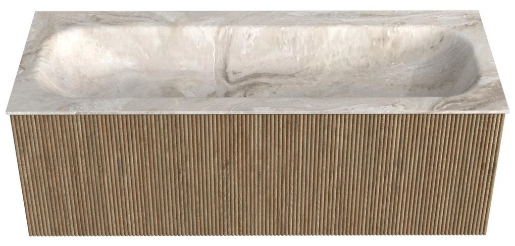 Mondiaz Kurve-dlux 120cm badmeubel dusk met 1 lade en wastafel big large midden zonder kraangat frappe