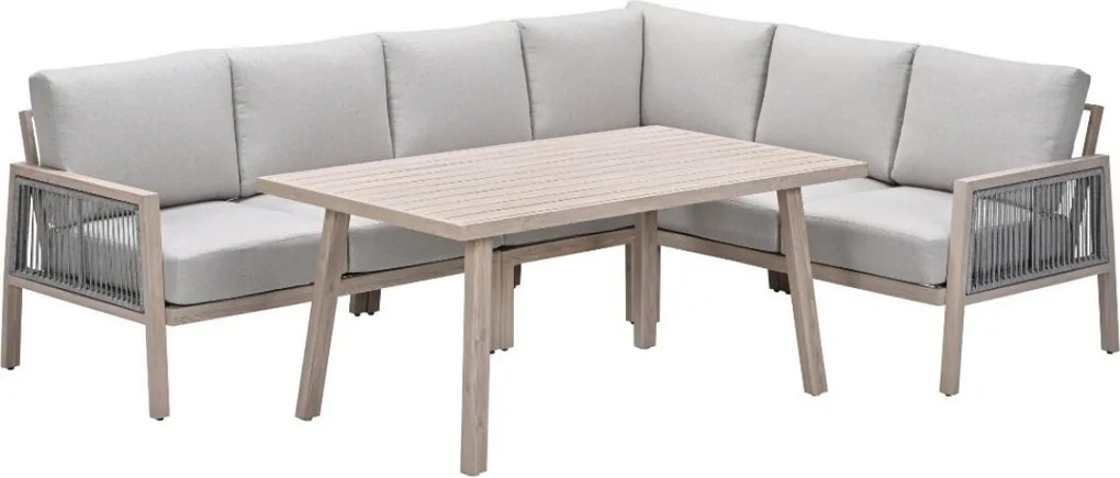 Garden Impressions San Capri lounge dining set 6-delig incl. stoel - light oak aluminium