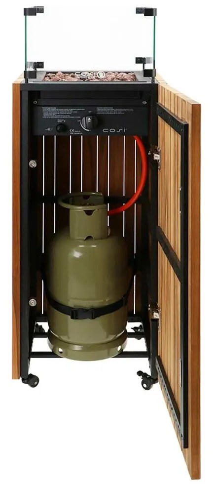 Cosi Fires Cosipillar square sfeerhaard - teak