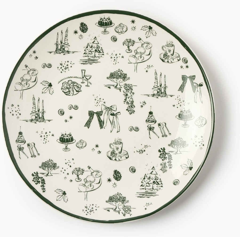 Designer kerstdinerborden Clarette van Agathe Marty, 4-delig