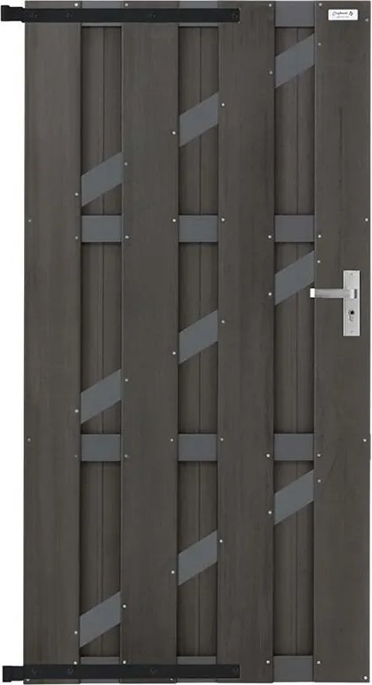 Tuindeur composiet Basic antraciet met aluminium-antraciet frame incl. hang en sluitwerk (90 x 180 cm)