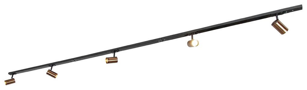 Modern 1-fase railsysteem met 5 Spot / Opbouwspot / Plafondspots donkerbrons - Jeana Modern GU10 Binnenverlichting Lamp