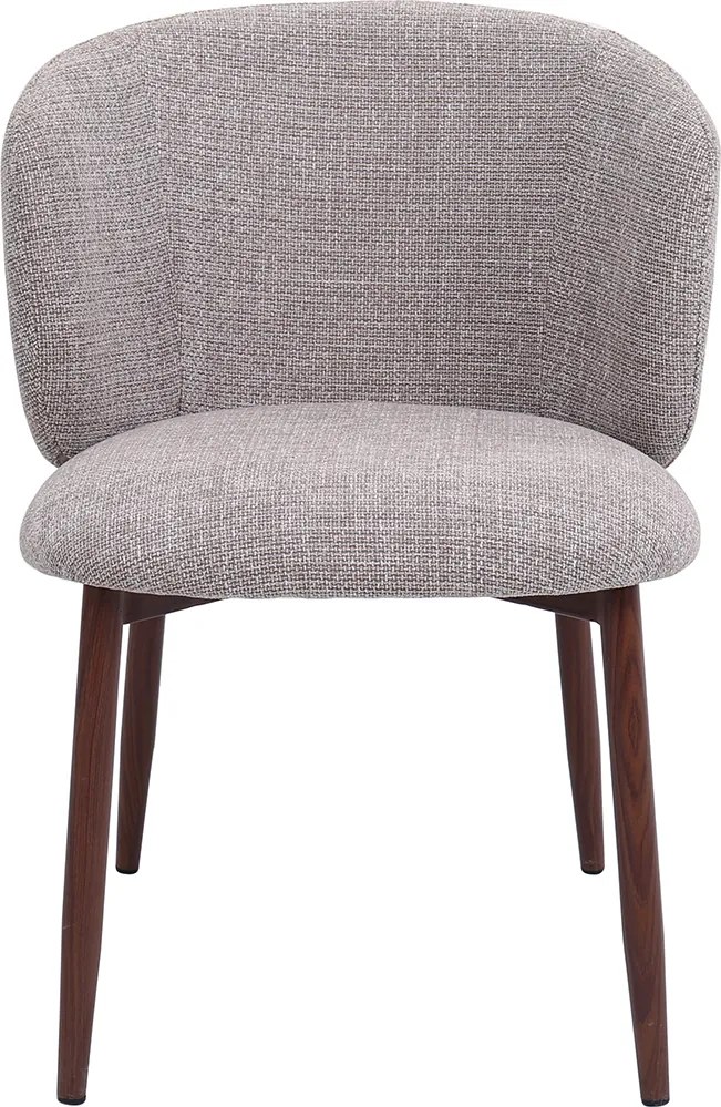 Walnoot Eetkamerstoel Met Ronde Rug Beige